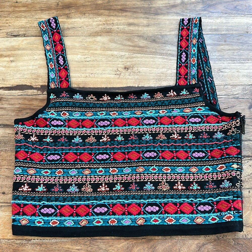 Zara Knit Beaded Crop Top
